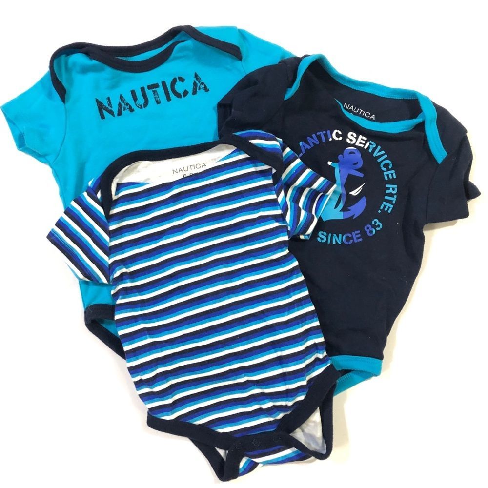 3 piece Boys Nautica onesies 6-9 months blue